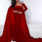 Johnathan-Kayne-2453-Red-velvet-evening-pageant-dress-strapless-straight-neckline-with-embellished-long-sleeved-bolero-cape-1