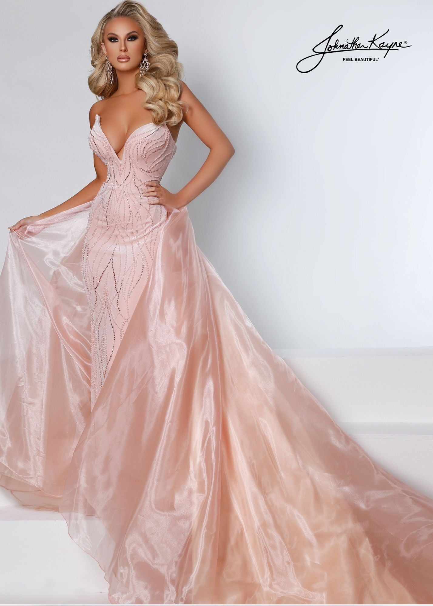 Johnathan-Kayne-2555-Blush-Pageant-Gown-strapless-plunging-neckline-embellished-velvet-fitted-evening-dress-with-full-organza-overskirt