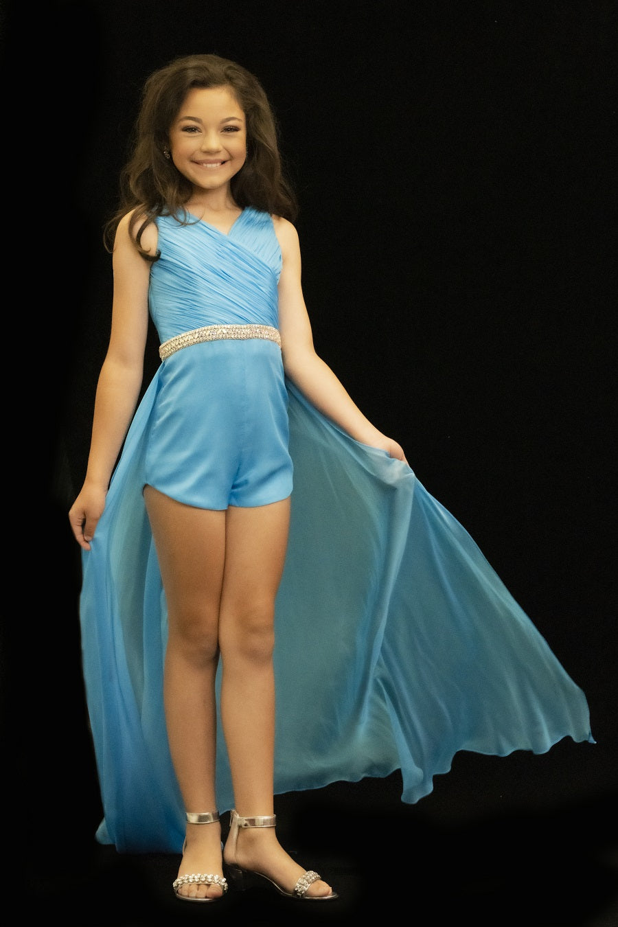 Johnathan-Kayne-C111-electric-blue-girls-romper-front-ruched-overskirt-fun-fashion-outfit
