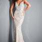 Jovani-05752-Silver-Nude-prom-dress-front-embellished-lace-column-dress-v-neckline