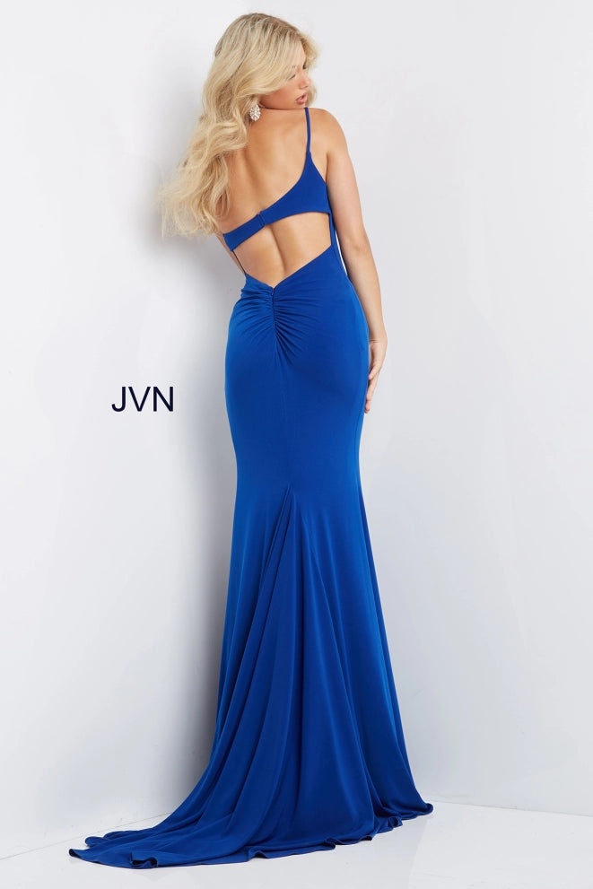 Jovani-JVN06201-Royal-Prom-Dress-One-Shoulder-Spaghetti-Strap-Cut-Out-Back-Fitted-back