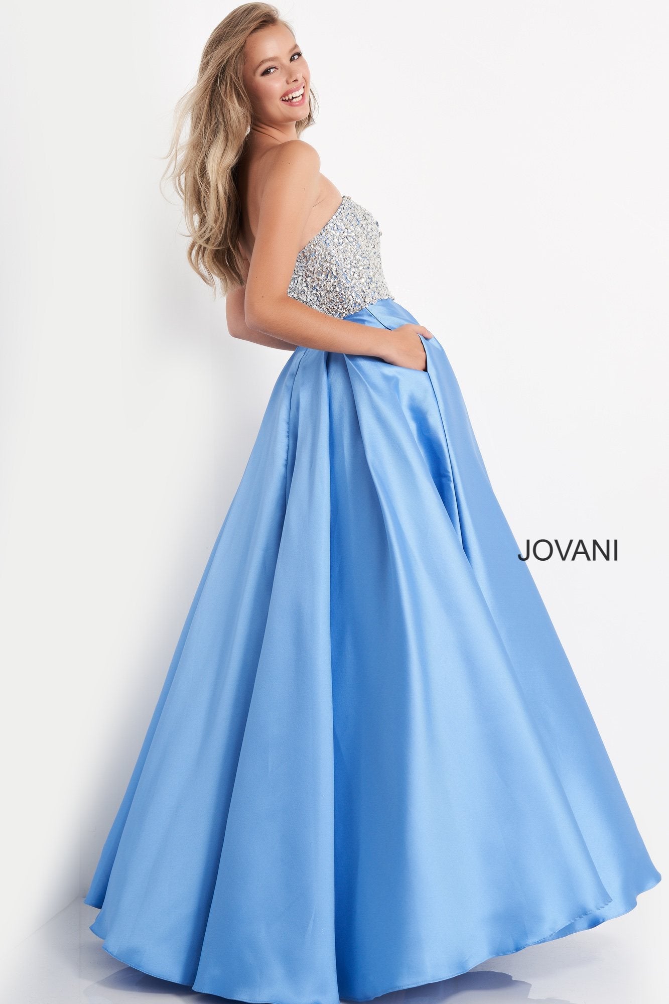 Astonishing powder blue color party-wear Gown – Panache Haute Couture