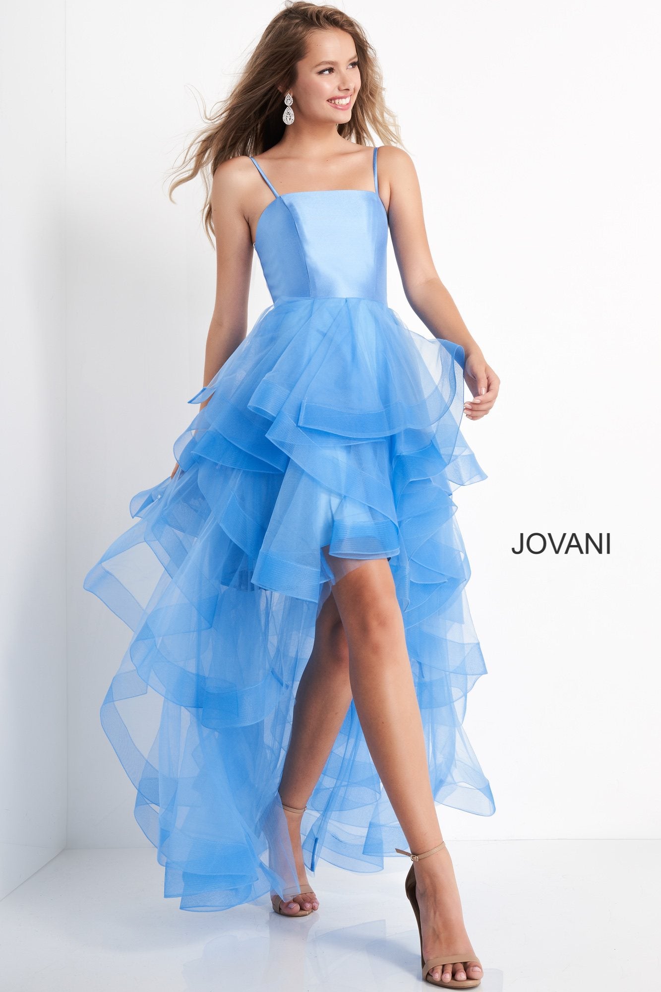 Jovani Kids K66708 Tulle Ruffle High Low Girls Formal Dress Party Gown Short Long