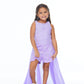 Ashley Lauren 8055 Lovely in lace! This lace pageant romper features scattered lace applique. The detachable chiffon overskirt has lace applique along the back bringing the entire look together for your fun fashion event.  Colors  Lilac, Aqua  Sizes  4, 6, 8, 10, 12, 14, 16  Romper Lace Applique Detachable Chiffon Overskirt Crew Neckline