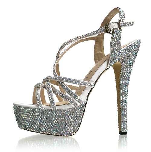 Marc Defang METTE AB CRYSTAL Platform Pageant High Heel Prom Shoes For ...