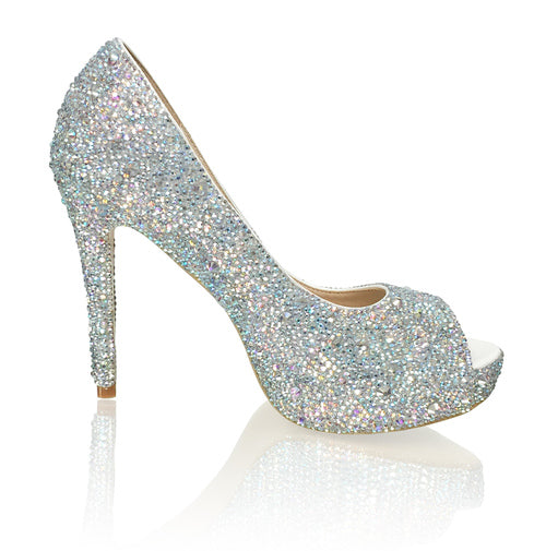Marc Defang M'chel AB Crystal Platform Pageant Heel Prom Shoe  DESCRIPTION Over 5,000 pcs of crystals on a pair of heels. Crystals are mixed from size 2mm to 5mm (for extra sparkles) Featured crystal color: AB Crystals Peep toes, 5" heels, 1 1/4" platforms. 100% custom handmade product breathtaking craftsmanship Medium width, run true to size Available Sizes: 5.5, 6, 6.5, 7, 7.5, 8, 8.5, 9, 9.5, 10, 11 (Average 30 days before Arrival - custom made)
