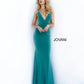 Jovani 00512 plunging v neckline fitted mermaid prom dress evening gown pageant dress has an open back with multiple straps that cross to create a dramatic effect.  Ruching at the lower back to give a little extra lushness and a small sweeping train.   Available colors:  Black, Blush, Burgundy, Red, Navy, Sage  Available sizes:  00, 0, 2, 4, 6, 8, 10, 12, 14, 16, 18, 20, 22, 24  Prom Dress, Pageant Gown, Evening Gown, Gala Dress 