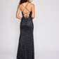Nina Canacci 1540 Black Prom Dress, Evening Gown  This is a great prom evening gown with a scoop neckline and spaghetti straps that wrap around the shoulders into a lace up corset back.  The floor length skirt has a godet in the back with small train. 