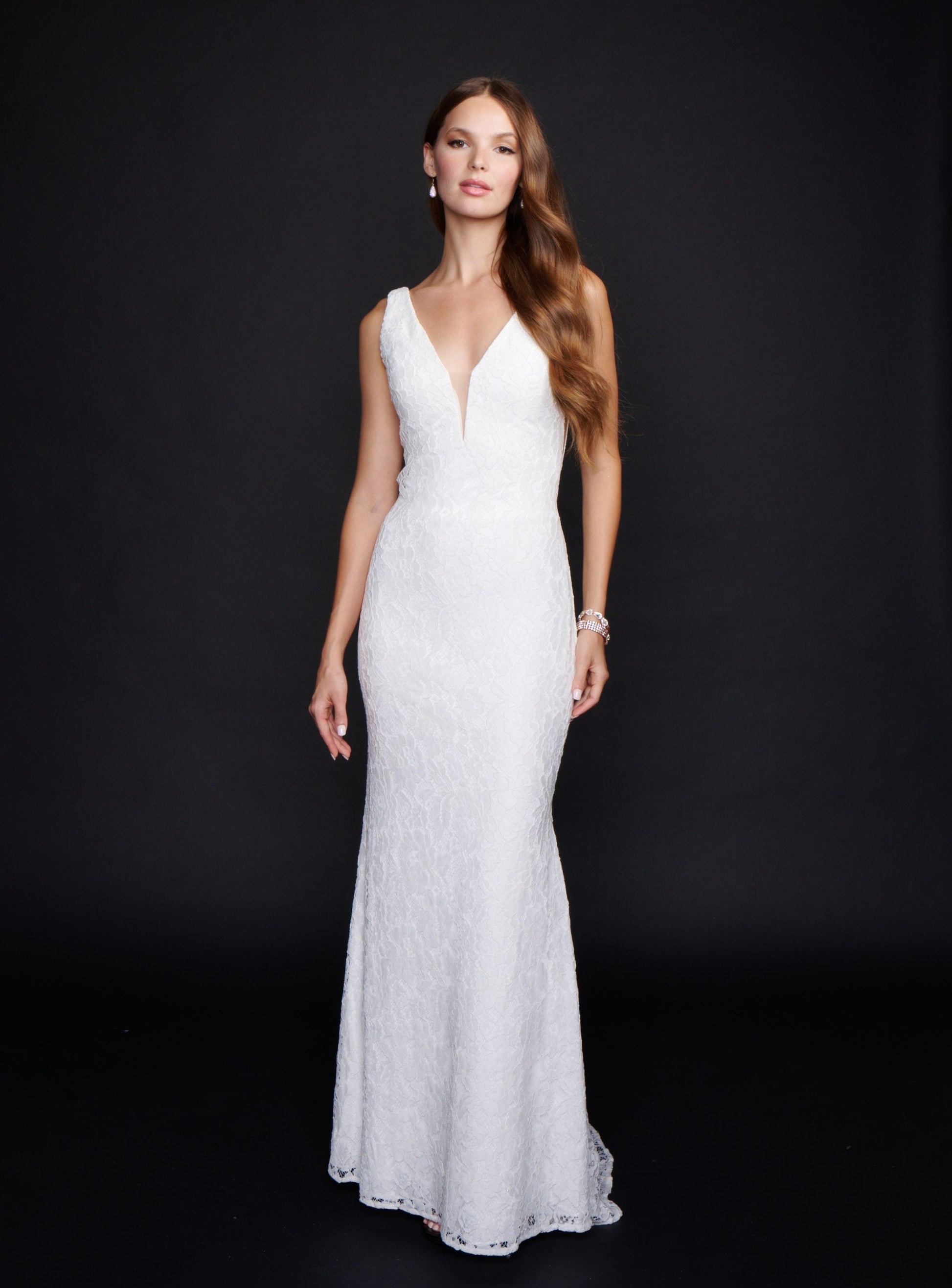Nina-Canacci-2229-Ivory-Prom-Dress-front-V-neckline-lace-column-dress