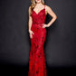 Nina Canacci 2357 3D Floral Prom Dress V Neckline Evening Gown