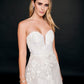 Nina Canacci 2361 Ivory Wedding Dress Sweetheart Neckline A Line Floral Lace Ballgown Strapless