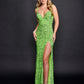 Nina Canacci 4311 Sequined Prom Dress Sweetheart Neckline Thick Straps Fitted Slit