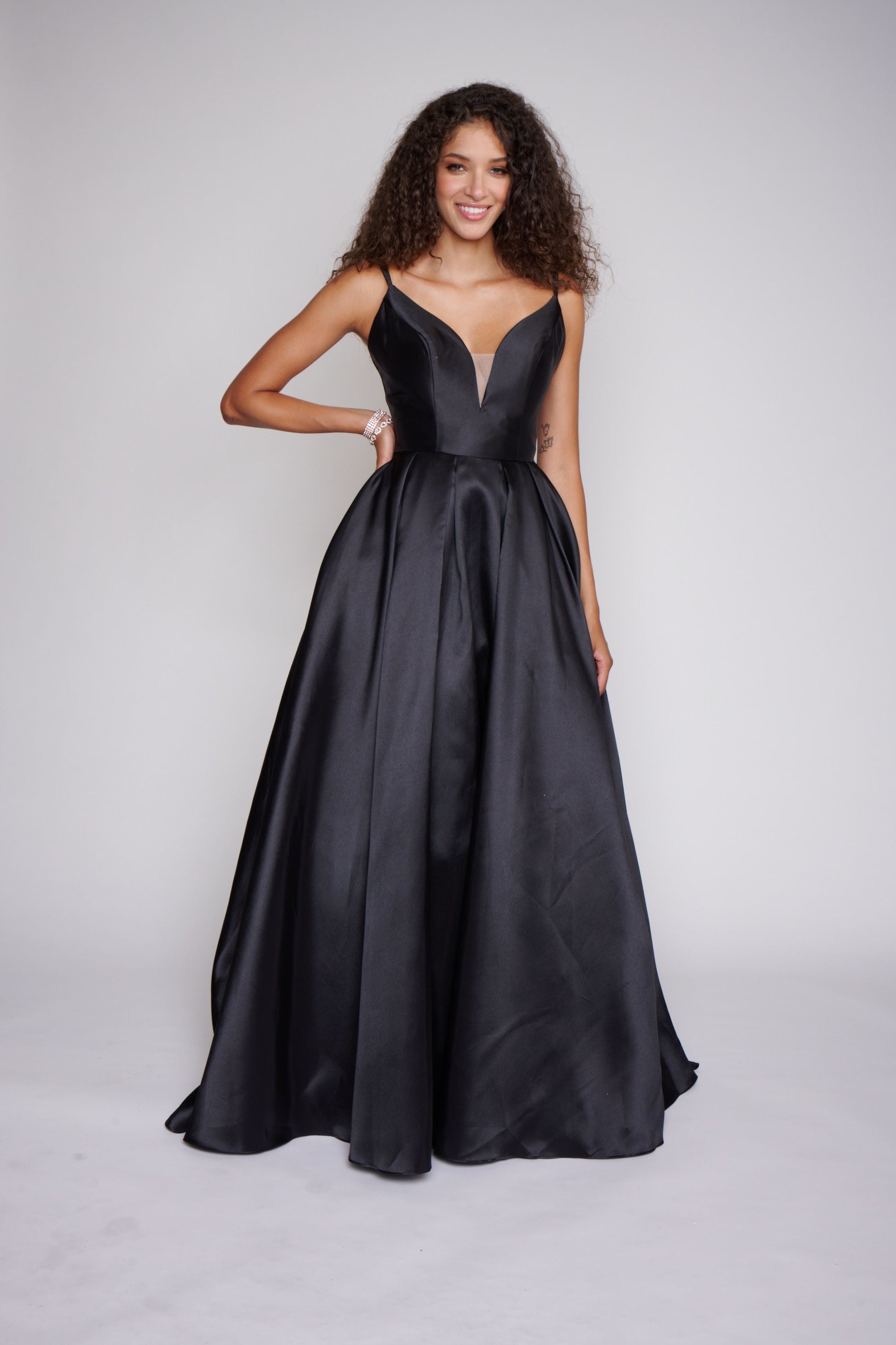 Nina Canacci B1900 Size 0 Black satin prom dress ballgown bow Formal G Glass Slipper Formals Nina Canacci B1900 Size 0 Black satin prom dress ballgown bow Formal G Glass Slipper Formals