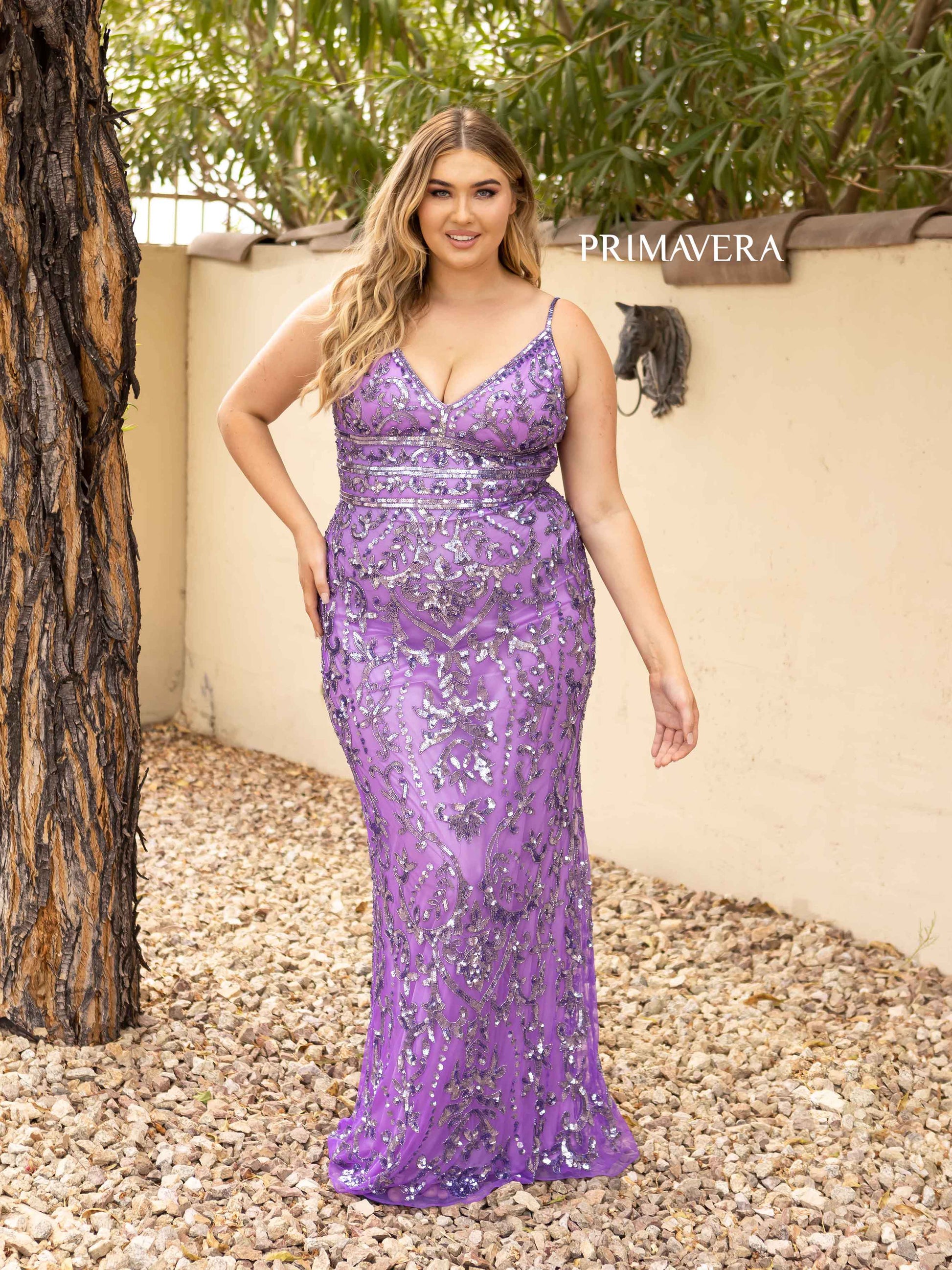 Primavera Couture 14001 Size 16 Mint Long Fitted Sequin Plus Size Sequ –  Glass Slipper Formals