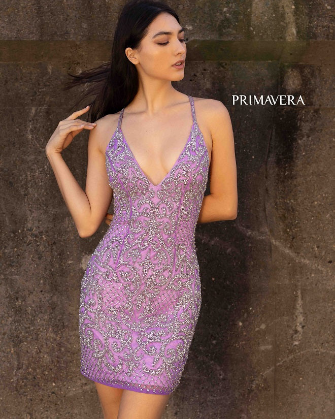 Primavera Couture 3138 Hot Pink beaded sequins homecoming dress cocktail dress size 14