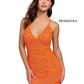Primavera-Couture-3138-Orange-Homecoming-Dress-front-beaded-fitted-v-neckline-backless