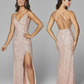 Primavera-Couture-3291-Blush-Prom-Dress-Front-Back-Exclusive-Sequins-V-Neckline-Backless-Slit