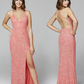 Primavera-Couture-3291-Coral-Prom-Dress-Front-Back-Exclusive-Sequins-V-Neckline-Backless-Slit