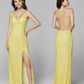 Primavera-Couture-3291-Yellow-Prom-Dress-Front-Back-Exclusive-Sequins-V-Neckline-Backless-Slit