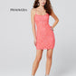 Primavera-Couture-3351-Coral-Cocktail-Dress-front-Sequin-fitted-short-homecoming-scoop-neckline-lace-up-back-backless