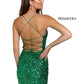 Primavera 3351 Size 12 Emerald Cocktail Dress Short Fitted Sequin Backless Homecoming Dress