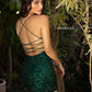 Primavera-Couture-3351-Forest-Green-Cocktail-Dress-Back-Sequin-fitted-short-homecoming-scoop-neckline-lace-up-back-backless