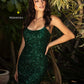 Primavera-Couture-3351-Forest-Green-Cocktail-Dress-Front-Sequin-fitted-short-homecoming-scoop-neckline-lace-up-back-backless