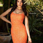 Primavera-Couture-3351-Orange-Cocktail-Dress-Front-Sequin-fitted-short-homecoming-scoop-neckline-lace-up-back-backless