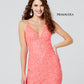 Primavera-Couture-3352-CORAL-Cocktail-Dress-front-close-up-v-neckline-sequins-short-backless