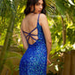 Primavera-Couture-3572-Blue-Cocktail-Dress-back-v-neckline-sheer-sequins-short-homecoming-dress