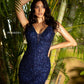 Primavera-Couture-3572-Midnight-Cocktail-Dress-front-v-neckline-sheer-sequins-short-homecoming-dress