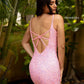 Primavera-Couture-3572-Pink-Cocktail-Dress-back-v-neckline-sheer-sequins-short-homecoming-dress