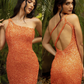 Primavera-Couture-3573-Orange-Cocktail-Dress-One-Shoulder-Fitted-Sequins