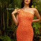 Primavera-Couture-3573-Orange-Cocktail-Dress-front-2-one-shoulder-open-back-sequins-cocktail-homecoming-dress