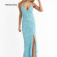 Primavera-Couture-3721-lightturquoise-prom-dress-front-long-beaded-v-neckline-slit-crisscross-back