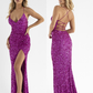 Primavera-Couture-3791-prom-dress-sequins-long-v-neckline-lace-up-corset-back-side-slit
