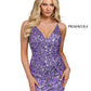 Primavera Couture 3813 Size 8 Purple Short 2022 Homecoming Dress Fitted Sequin Cocktail Dress