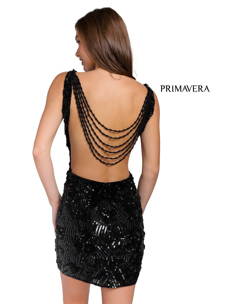    Primavera-Couture-3850-Black-Cocktail-Dress-beaded-sequins-1