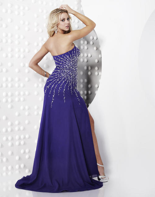 Riva R9492 Prom Dress Purple Size 14 Pageant Gown Long Slit Sequin Crystal