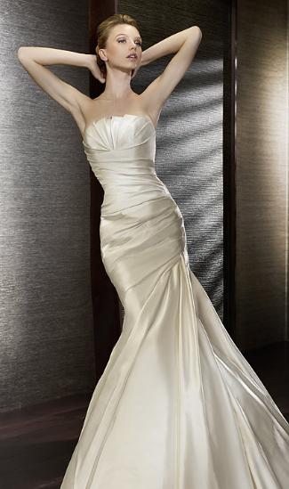 Pronovias Esmirna Size 16 Satin Wedding Dress Mermaid