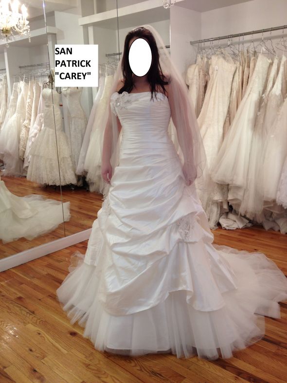 San Patrick Carey Size 16 Ballgown Wedding Dress Pickups Tulle Princess Designer