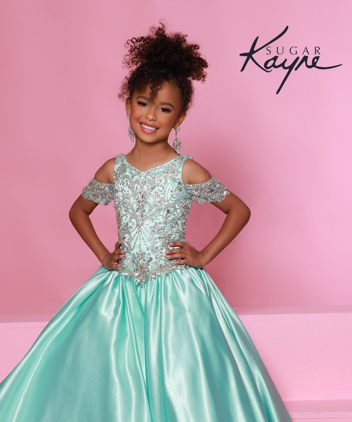 Sugar-Kayne-C189-Mint-Girls-Pageant-Dress-front-off-the-shoulder-sheer-embellished-straps-princess-waistline-long-ballgown-Fall-2022-1