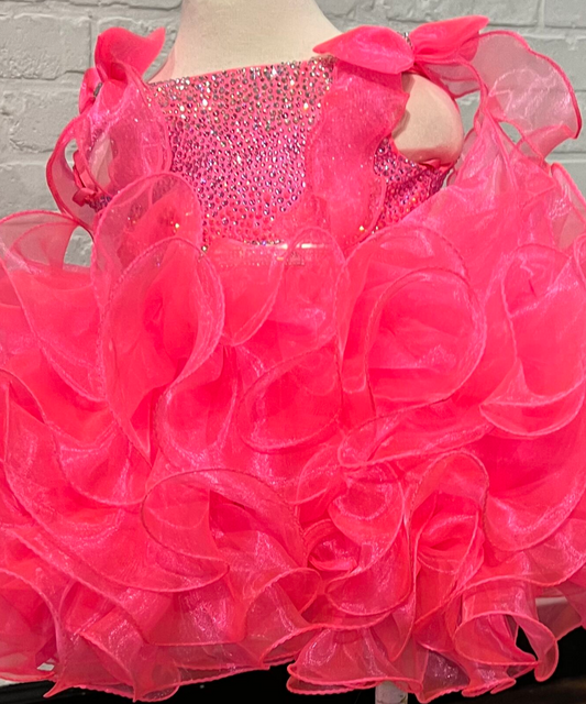 Sugar Kayne C229 Cupcake Pageant Dress Bow Shoulders