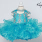 Sugar Kayne C207 Short Cupcake High Neckline Pageant Dress Girls Corset Ruffle Skirt  Sizes: 0M, 6M, 12M, 18M, 24M, 2T, 3T, 4T, 5T, 6T  Colors: Grape, Hot Coral, Electric Blue