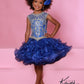 Sugar Kayne C210 Short Ruffle Girls Cupcake Pageant Dress Corset Toddler Baby Formal Gown Keyhole cutout back fully embellished rhinestone bodice with a high neckline.  Available Sizes: 0M, 6M, 12M, 18M, 24M, 2T, 3T, 4T, 5T, 6T  Available Colors: Red, Royal