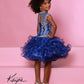 Sugar Kayne C210 Short Ruffle Girls Cupcake Pageant Dress Corset Toddler Baby Formal Gown Keyhole cutout back fully embellished rhinestone bodice with a high neckline.  Available Sizes: 0M, 6M, 12M, 18M, 24M, 2T, 3T, 4T, 5T, 6T  Available Colors: Red, Royal