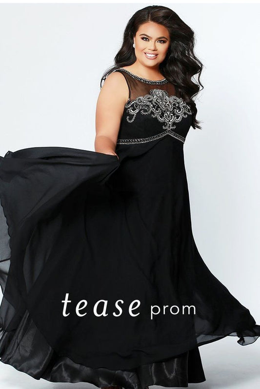 Tease Prom By Sydney's Closet 1931 Size 26 Black Silver Prom Dress Pageant Gown
