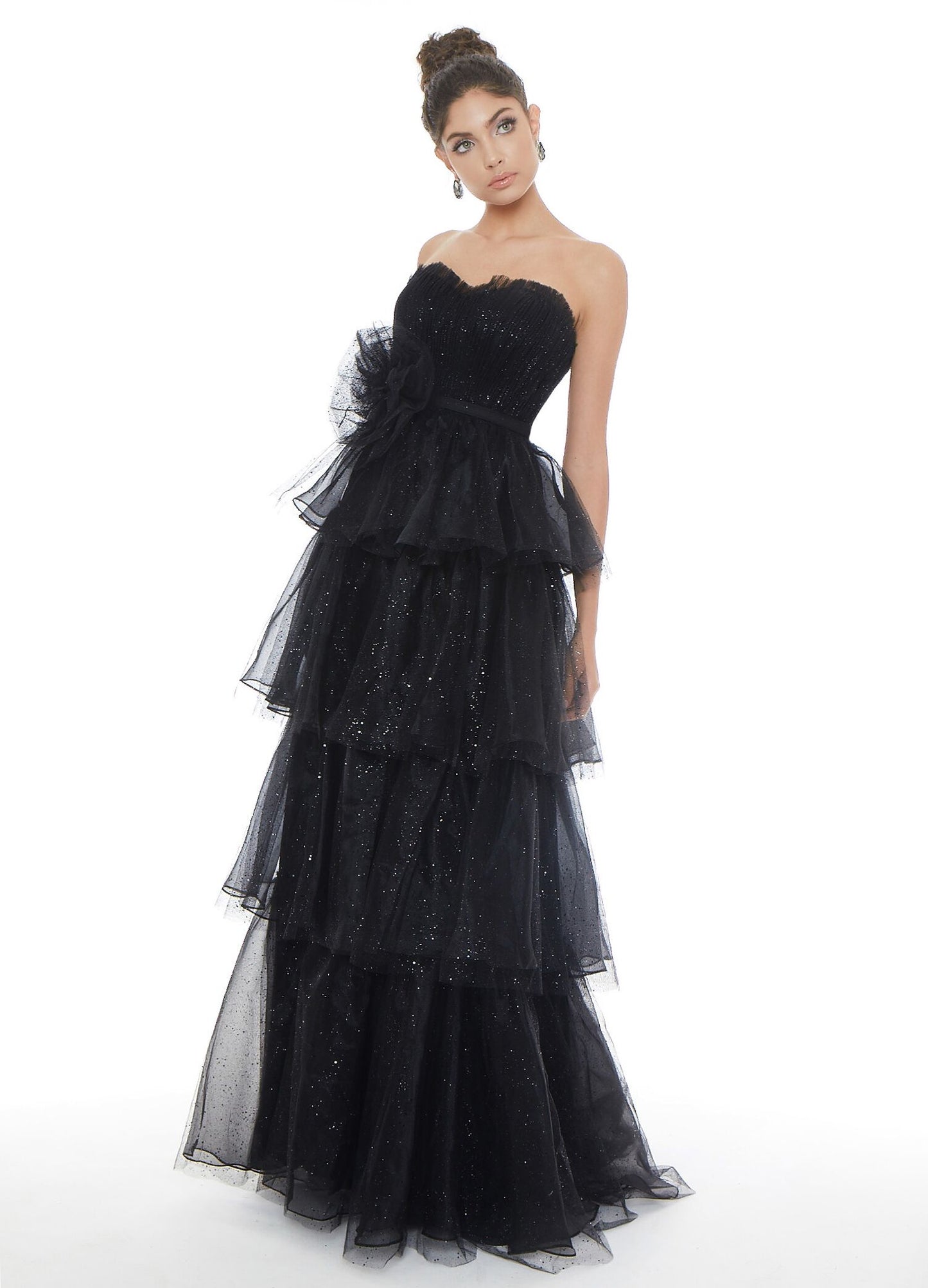 Ashley Lauren 1709 Glass Slipper Formals Lake City Florida Black Prom Dress Front View Formal Evening Dresses