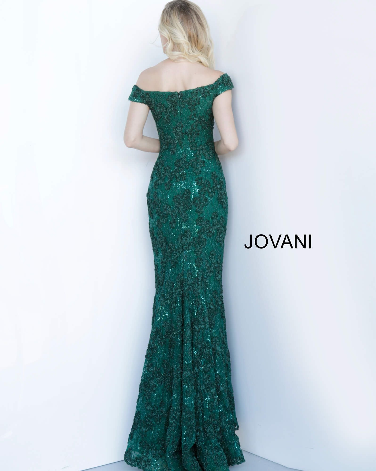 Jovani 1910 off the shoulder embellished evening gown  Available colors:  Black, Emerald, Plum, Red  Available sizes:  00-24 