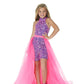Ashley Lauren 8067 Pair this kids organza overskirt with wire hem with your favorite ASHLEYlauren jumpsuit, romper or cocktail dress.  Colors Hot Pink, Ivory, Fuchsia, Lilac, Pink, Royal, Sky  Sizes  4, 6, 8, 10, 12, 14  Wire Hem Organza Pictured Here with Jumpsuit Style 8069